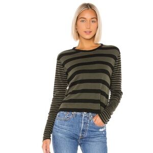 Splendid Cody Crop Tee in Moss